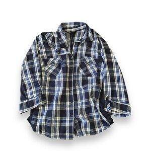 Zac & Rachel blue plaid flannel